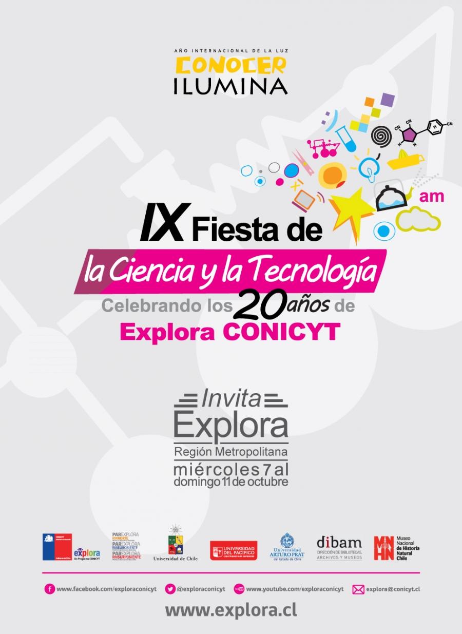 Afiche de la  IX Fiesta de la Ciencia y la Tecnología.