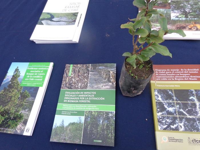 Se exhibierons diversos libros elaborados por los académicos e investigadores de la Facultad de Ciencias Forestales y de la Conservación de la Naturaleza.