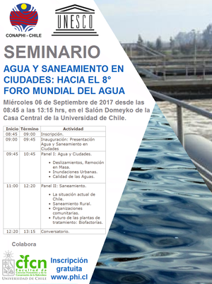 Este seminario se enmarca en las iniciativas de CONAHPI vinculadas al Foro Mundial del Agua se realizará por primera vez en Sudamérica, en Brasil en marzo de 2018.